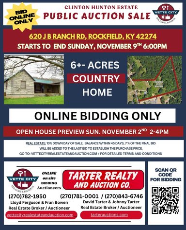620 J B Ranch Rd - CLINTON HUNTON ESTATE - Public Auction Sale
