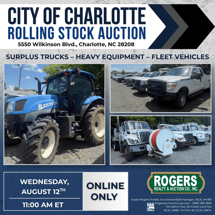 Image for City of Charlotte Rolling Stock Auction | August 2026