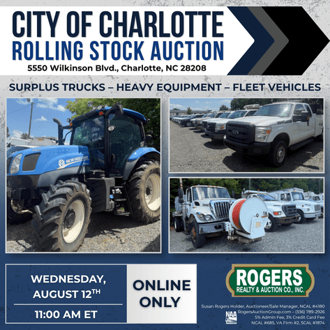 Image for City of Charlotte Rolling Stock Auction | August 2026