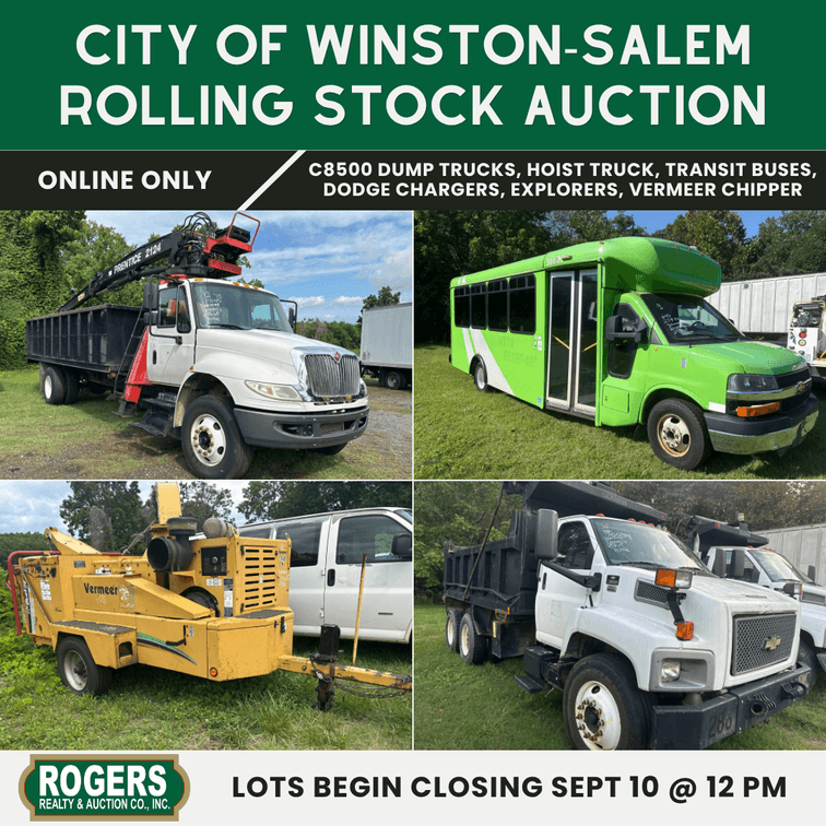 Image for City of Winston-Salem Rolling Stock Auction | September 2026