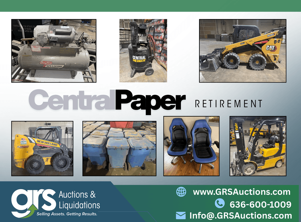 Central Paper Stock - Retirement - Fork Lifts, Skid Steers and More!