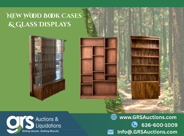 Image for New Wood Bookcases & Glass Display Showcases