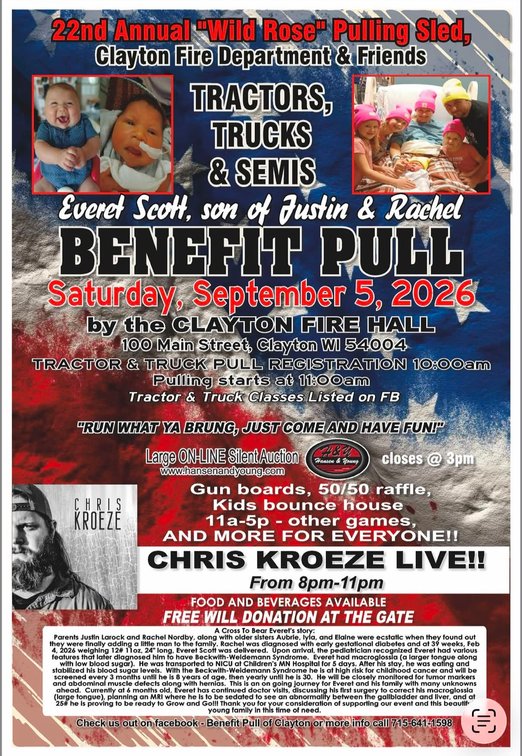 Image for 2026 Clayton Benefit Pull - Clayton, WI