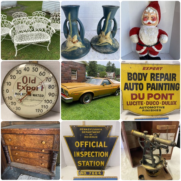 Image for Smock, PA - '73 Ford Ranchero, Antiques & Collectibles, Dupont & PA Inspection Signs, Roseville, McCoy, Beer Signs & More!