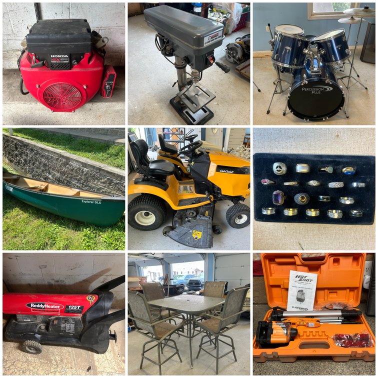 Image for Morgantown, WV – Quality Tools, Shop Items, Lawn Care, Blacksmiths Power Hammer, Jewelry, Home Furnishings; 2 Locations, One Owner!