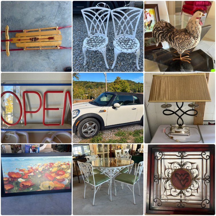Image for Morgantown, WV – The Sandra Matuga Collection: Mini Cooper Convertible, Antiques, Furniture, Vintage Hats & Collectibles