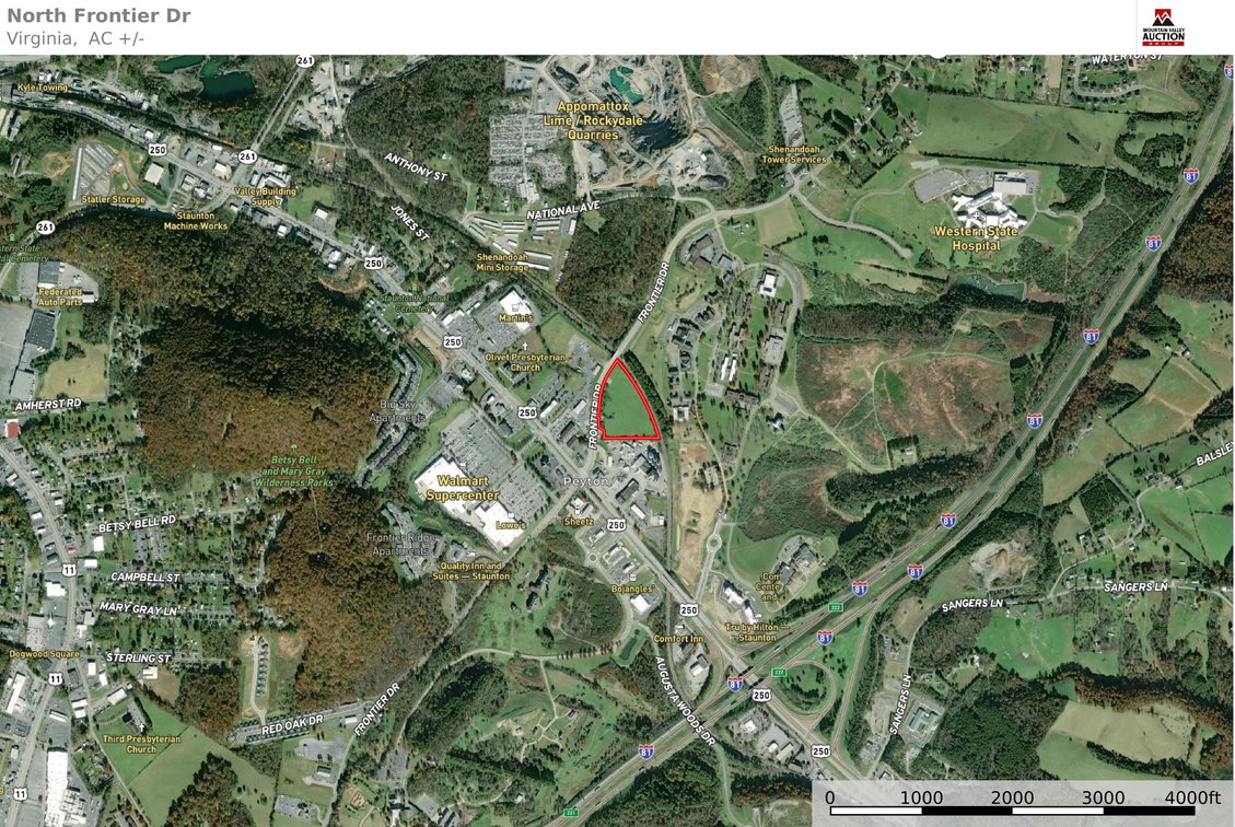 Image for 8.06 Acres B2 Commercial Real Estate In City of Staunton Offered In 6 Tracts