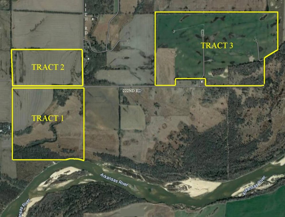 486+- Acres Southwest of Winfield in Cowley County, Kansas Selling in 3 Tracts – Tillable, Pasture, River & Hunting photo 2