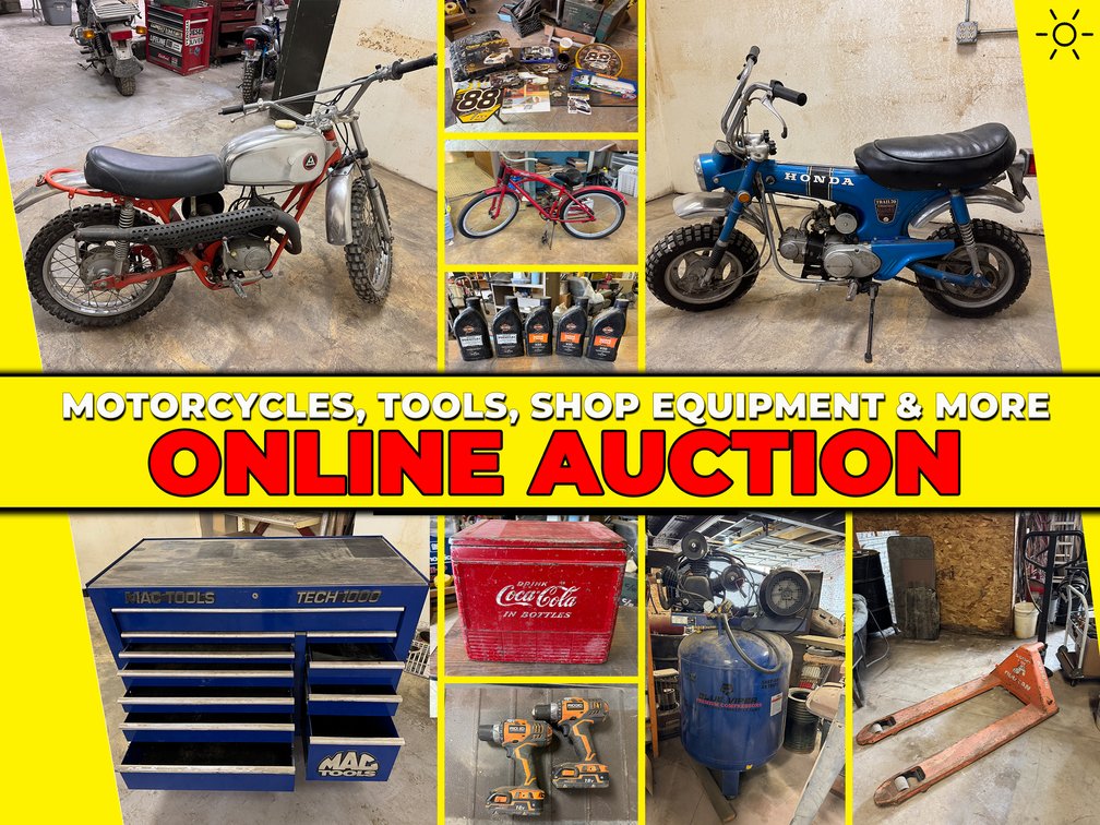 Motorcycles, Tools, Shop Equipment, Antiques & More photo 1