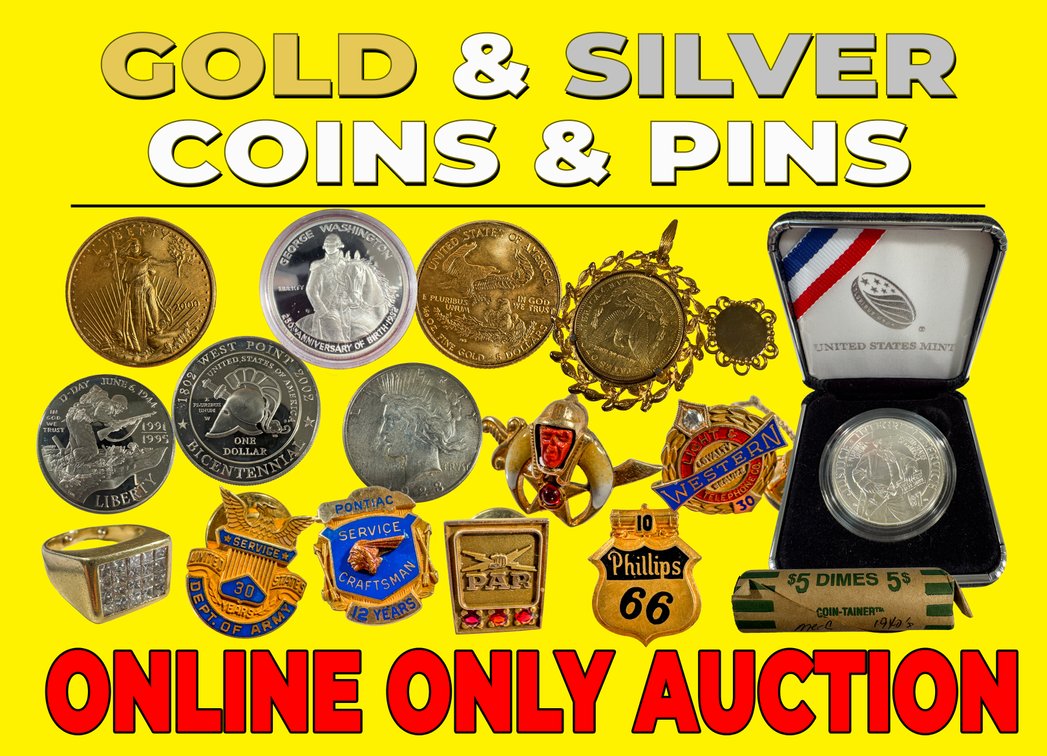 370 Lots of Gold and Silver Coins & Pins photo 1
