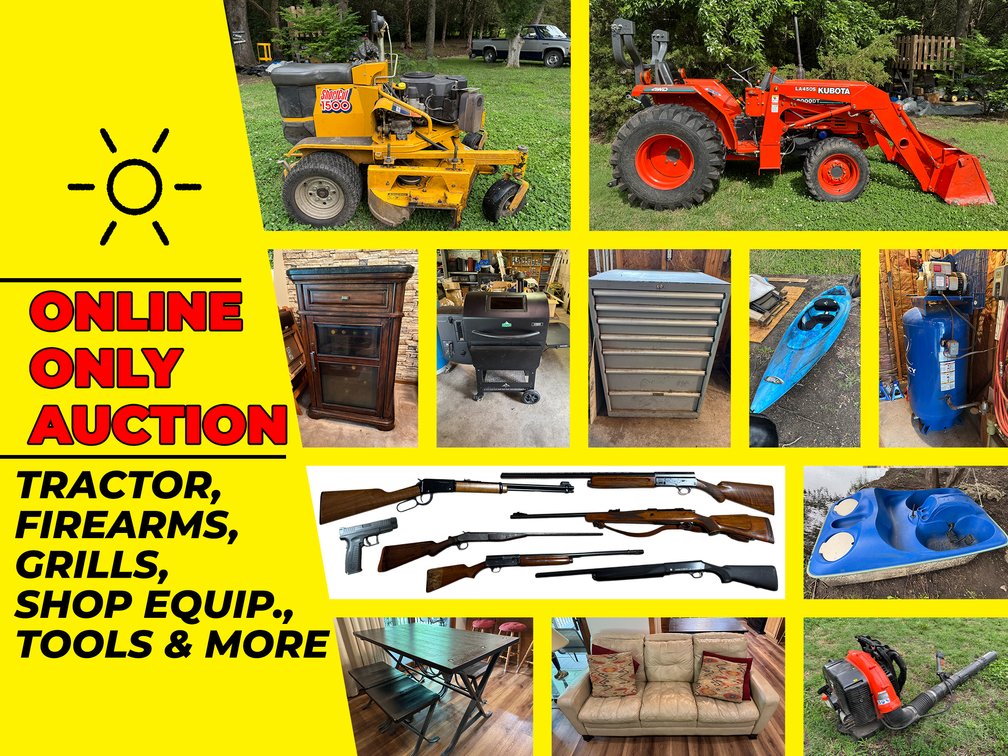 Tractor, Firearms, Grills, Shop Equipment, Tools and more photo 1