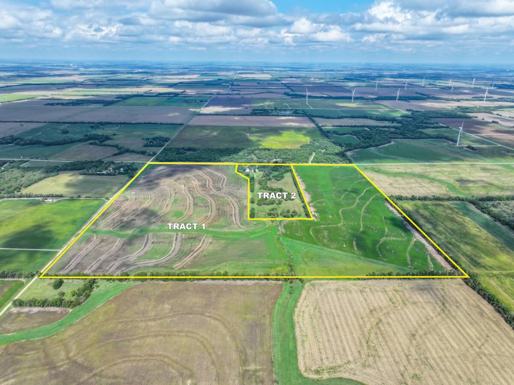 2 Tracts: 160+- Acres w/ Home, Buildings & Land North of Peabody in Marion County, Kansas photo 1
