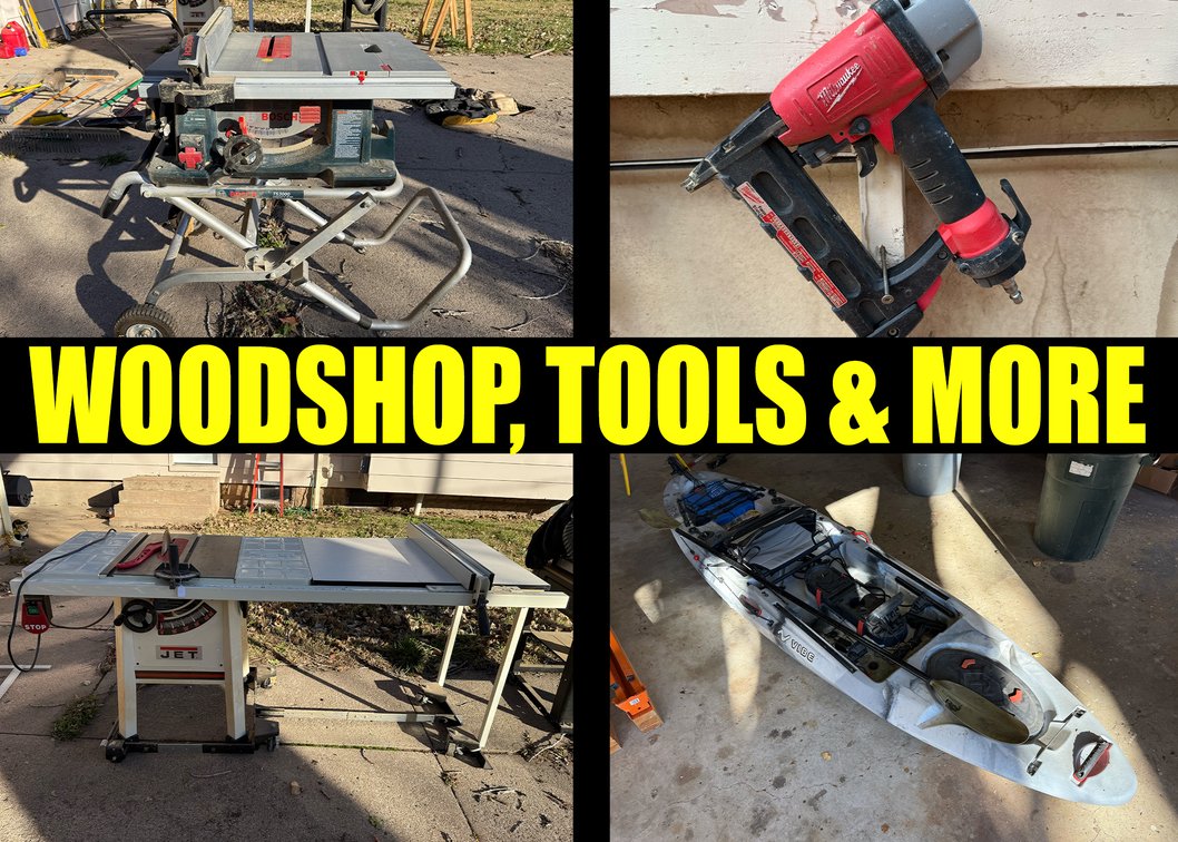 Guns, Woodshop Equipment, Tools, Kayak and More! photo 1