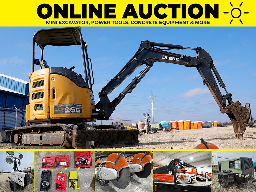 Mini Excavator, GMC 3500, Power Tools, Concrete Equipment, & More photo 1