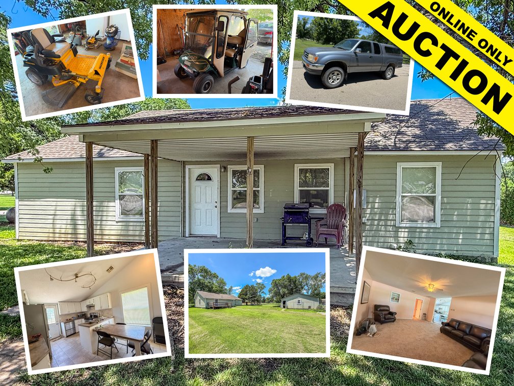2 Bed 2 Bath Home in Gridley, Kansas with Vehicles, Mower, and Tools photo 1