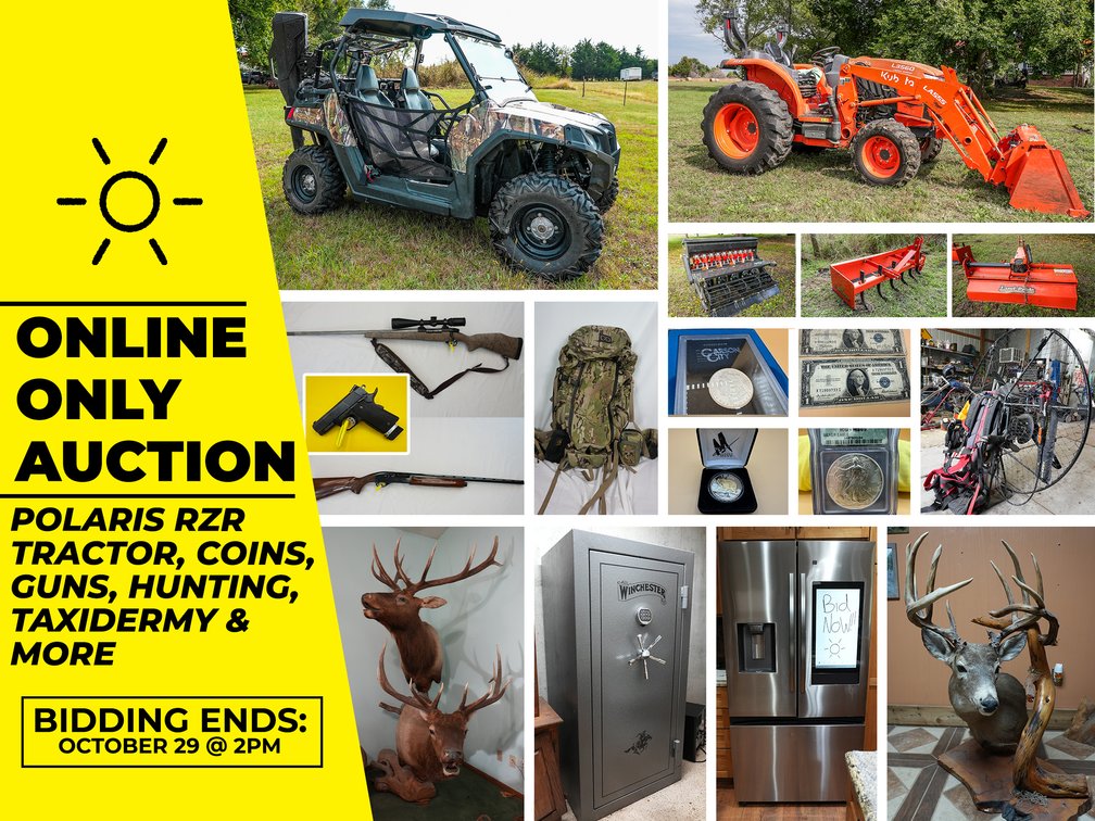 Polaris RZR, Tractor, Coins, Guns, Ammo, Taxidermy photo 1