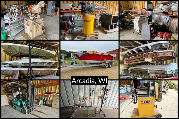 Image for Biondo Boats Business Liquidation - Full Line of Boat Manufacturing Equipment Including Molds, Hull, Forklift, Materials, Tools & More - Arcadia, WI