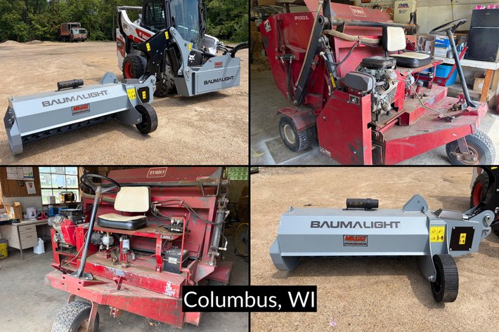Image for Baumalight Boom Mower Skid Steer Attachment & Toro 5400HL Turf Sweeper - Columbus, WI