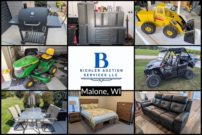 Image for Bichler Auction Services - Mason Henkel Auction - Kawasaki 4-Wheeler, Furniture, John Deere Lawn Mower & More - Malone, WI