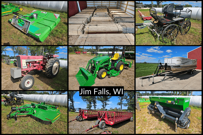 Image for Tractors, Farm Machinery, Pontoon, Rough Sawn Lumber, Shop Tools & More - Jim Falls, WI