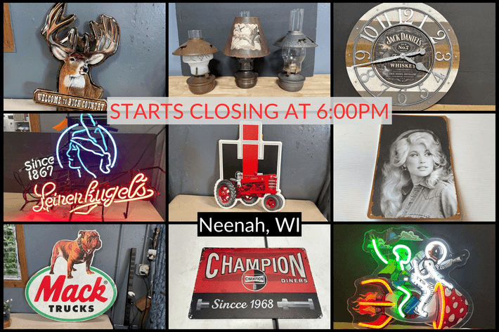 Image for 4 of 6 October 2026 Neon Lighted Beer Signs, Antiques, Collectibles, Tools & More - Neenah, WI