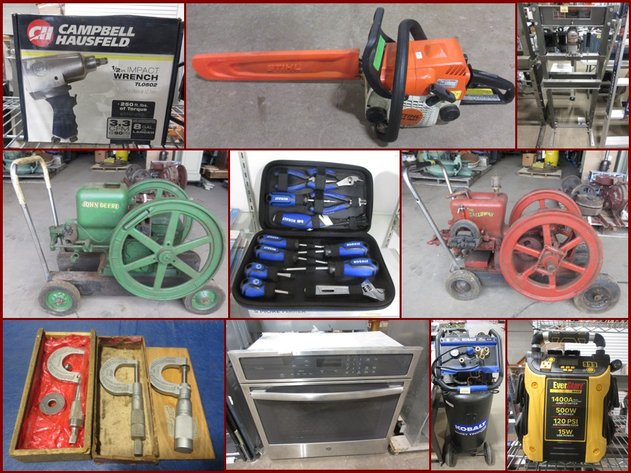 Hit and Miss Engines, Micrometers, Tools, Furniture and Household (gold tag)
