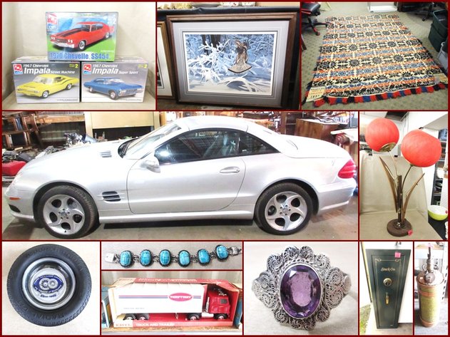 Mercedes Automobile, Model Car Kits, Sterling Silver, Antiques and Books (red tag)