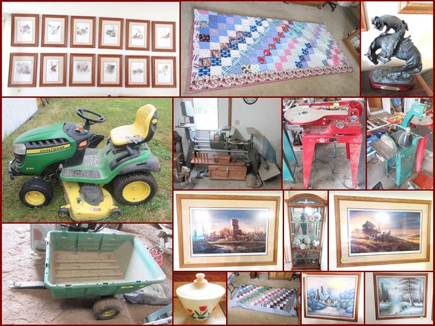 Rita Griebel Estate - John Deere Rider, Quilting, Paintings, Tools & Household