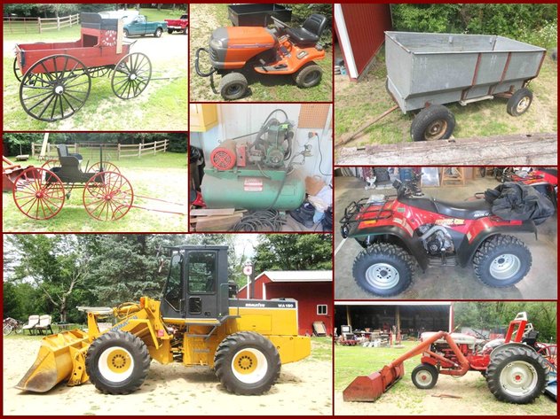Komatsu Loader, Ford Tractor, Tools, Horse Tack & Household