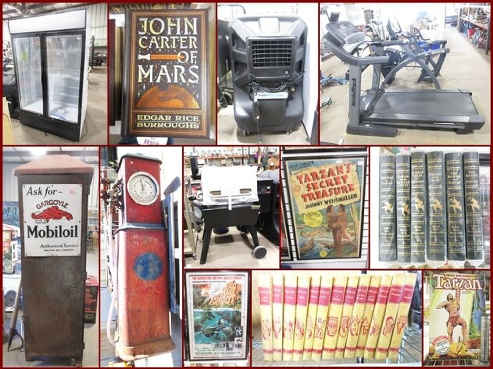 Image for Tarzan Collectibles, Petroliana, Exercise Equipment, Cooler & Antiques