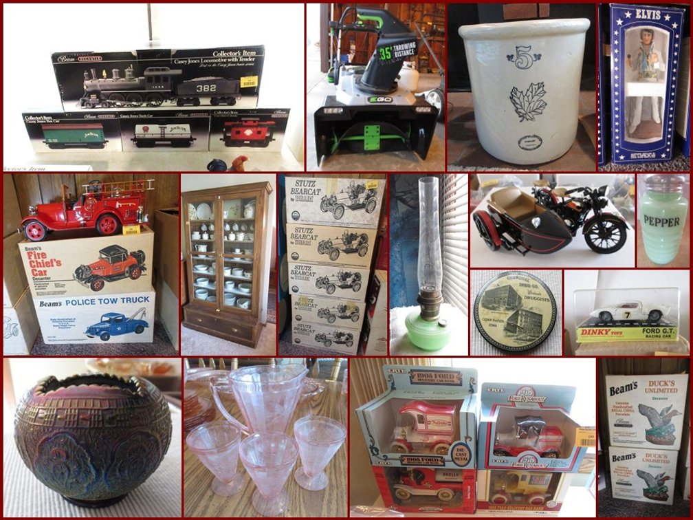 Image for Lindholm Jim Beam Collection, Die Cast Banks, Depression Glass & Household