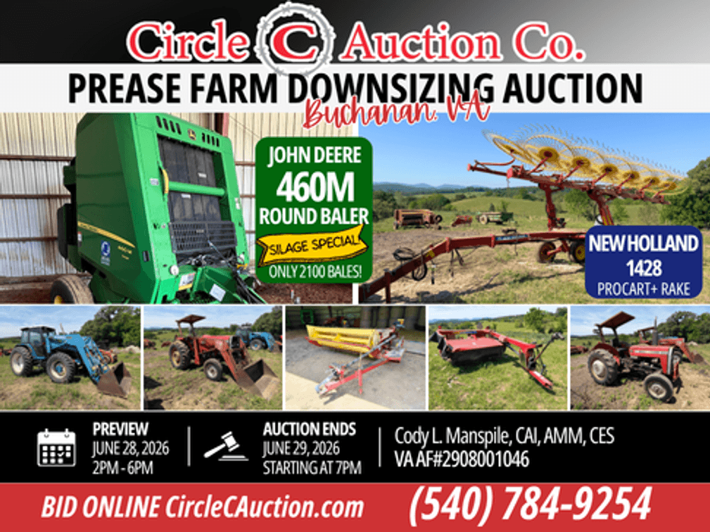 Image for Prease Farm Downsizing Auction - Buchanan, Va
