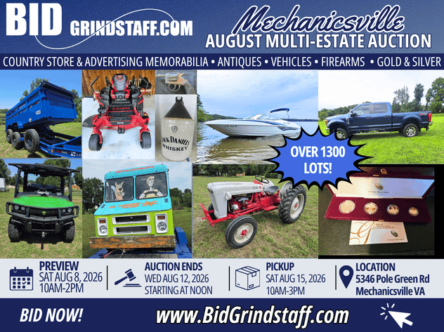 Image for August Large Multi-Estate Auction | By Our Sister Company BidGrindstaff