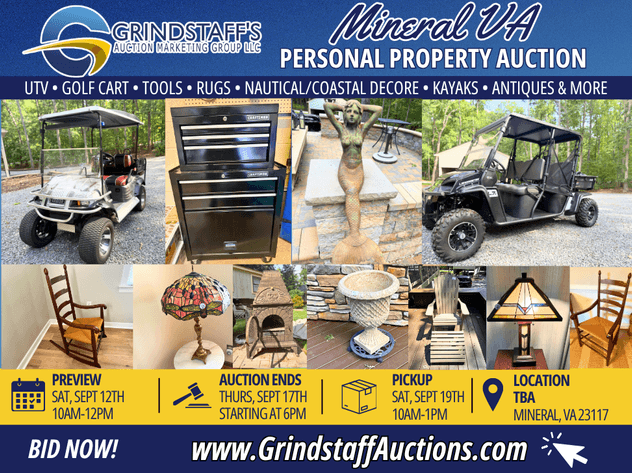 Image for Lake Anna Estate Auction – UTV, Golf Cart, Kayaks, Furniture, Tools & More – Mineral, VA