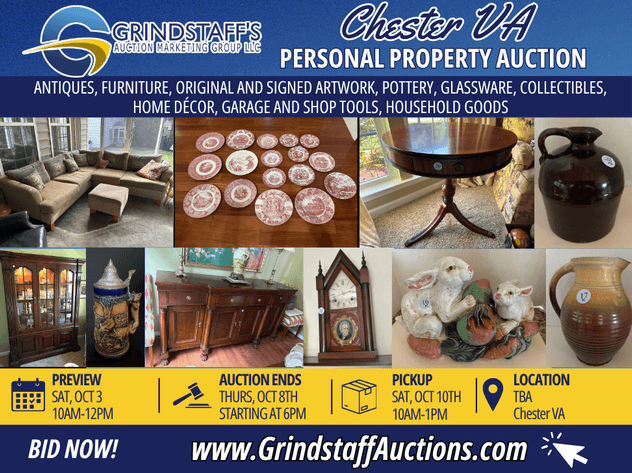 Image for Evans Estate Auction Chester VA – Antiques, Furniture, Art, Collectibles & Tools