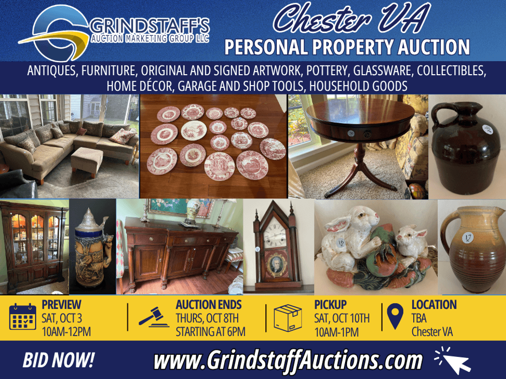 Image for Evans Estate Auction Chester VA – Antiques, Furniture, Art, Collectibles & Tools