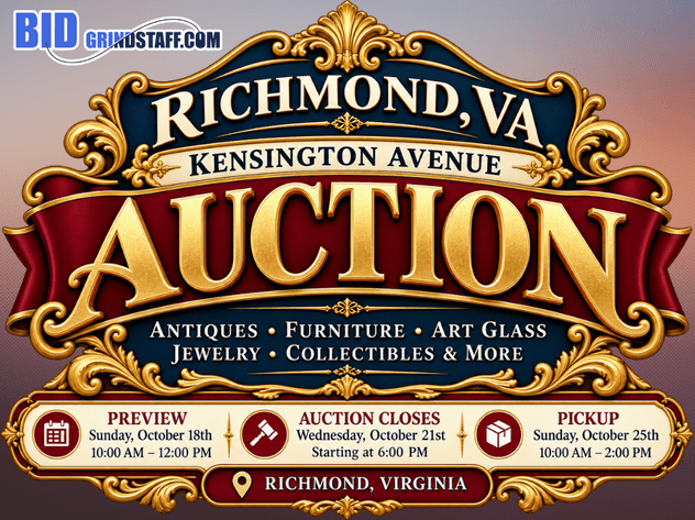 Image for Kensington Ave Richmond VA Estate Auction – Antiques, Furniture, Jewelry & Collectibles | By Our Sister Company BidGrindstaff