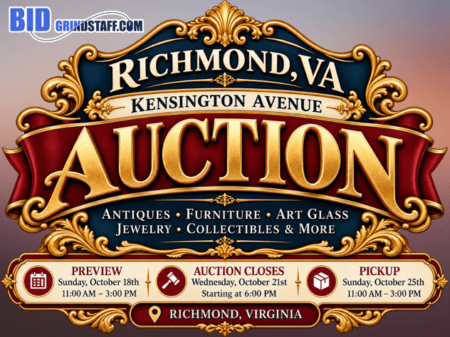 Image for Kensington Ave Richmond VA Estate Auction – Antiques, Furniture, Jewelry & Collectibles | By Our Sister Company BidGrindstaff