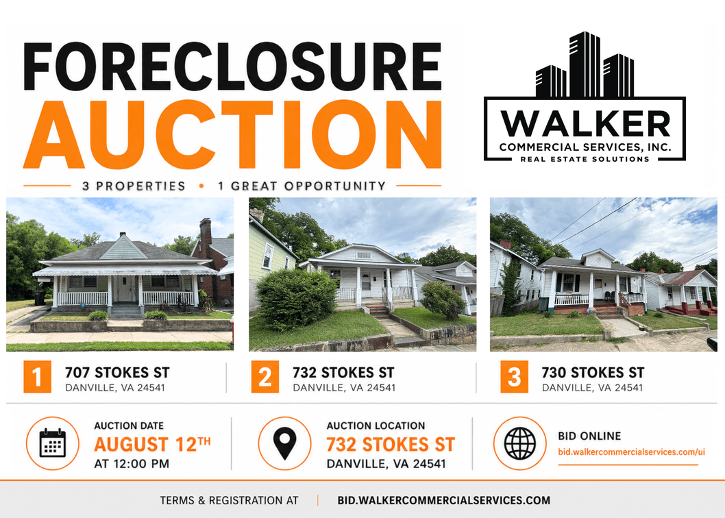 Foreclosure Auction | 3 Residential Properties in Danville, VA
