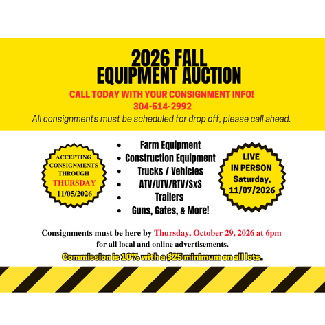Image for 2026 Fall Equipment Auction