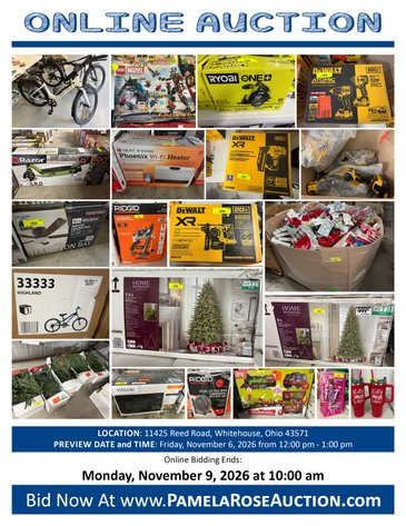 Image for (Whitehouse OH) Mega November Liquidation Auction 2026! Massive Collection Of Tools, Christmas Trees & Decor, Electric Bicycles/Scooters, Small Appliances, Toys, LEGO, Fixtures & More! (Reed)
