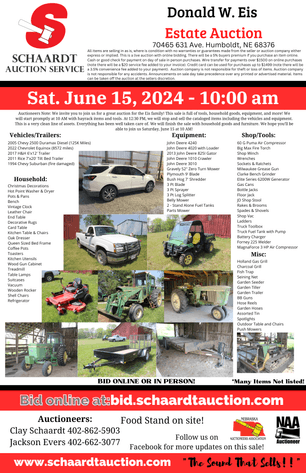 Image for Donald W. Eis Equipment and Personal Property Auction
