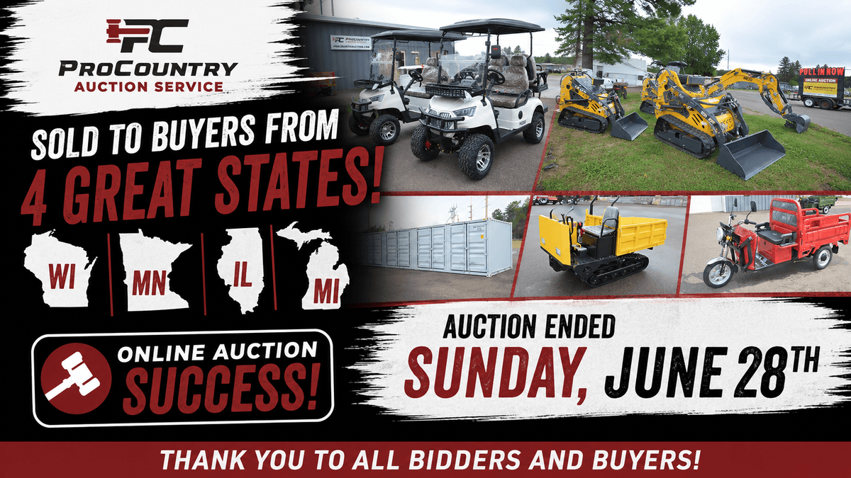 Image for CONTAINERS, EXCAVATORS, SKID STEERS, ELECTRIC RIDES & MORE - Mondovi, WI