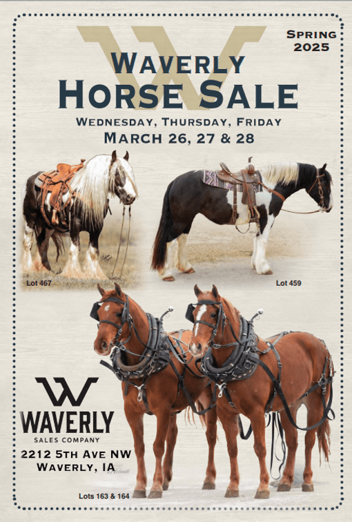 Image for Waverly Horse Sale - Horses Day One THURSDAY, MARCH 27TH - Waverly Iowa