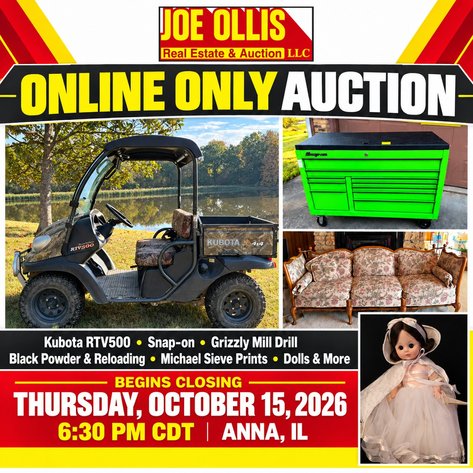 Image for Kubota RTV500, Snap-on, Grizzly Mill Drill, Black Powder and Reloading, Michael Sieve Prints, Dolls, and More
