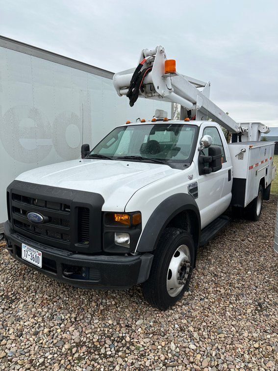 Image for York, NE: Ford F-750 Crane Truck, Vehicles & Trailers, Telehandlers, Skid Steer, ROPER WHITNEY CNC Brake & Shear, Shop Tools & More from Roofing Contractor