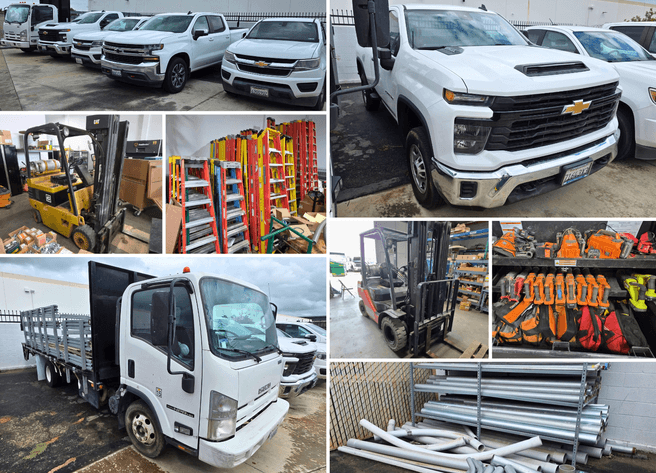 Image for Corona, CA: Complete Electrical Contractor Liquidation Including Late-Model CHEVROLET & ISUZU Work Trucks, CATERPILLAR & TOYOTA Forklifts, Shop Equipment & Tools