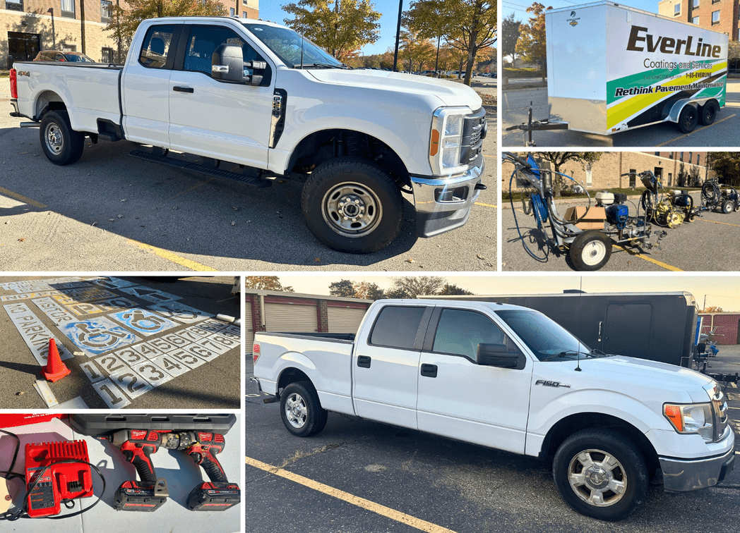 Image for Detroit, MI (Westland): 2023 FORD F-250 Super Duty XL (LOW MILES), 2011 FORD F-150 XLT, 2024 STALLION 7x14 Enclosed Trailer, GRACO 3900 Line Stripers & Remaining Assets of Former Asphalt Company