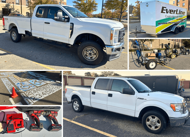 Image for Detroit, MI (Westland): 2023 FORD F-250 Super Duty XL (LOW MILES), 2011 FORD F-150 XLT, 2024 STALLION 7x14 Enclosed Trailer, GRACO 3900 Line Stripers & Remaining Assets of Former Asphalt Company