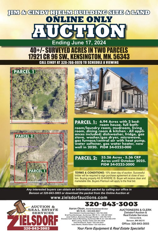 Image for JIM & CINDY HJELM BUILDING SITE AND LAND ONLINE ONLY AUCTION